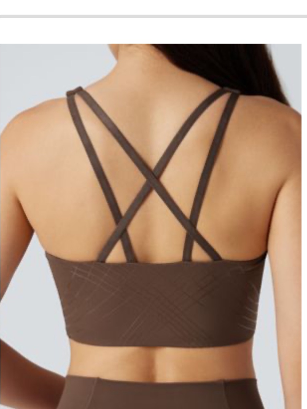 HALARA SoftyZero Light Support Crisscross Back Yoga Sport Bra UPF50 XS NWT Brown